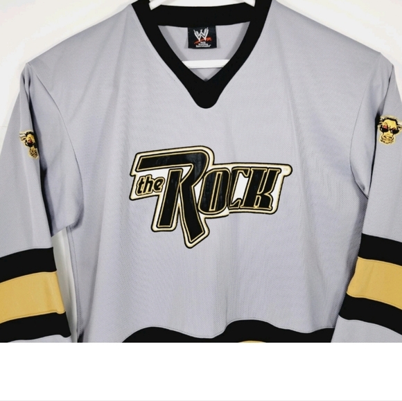 Vintage WWE The Rock Brahma Bull Size Large Hockey Jersey Rare - Picture 2 of 6